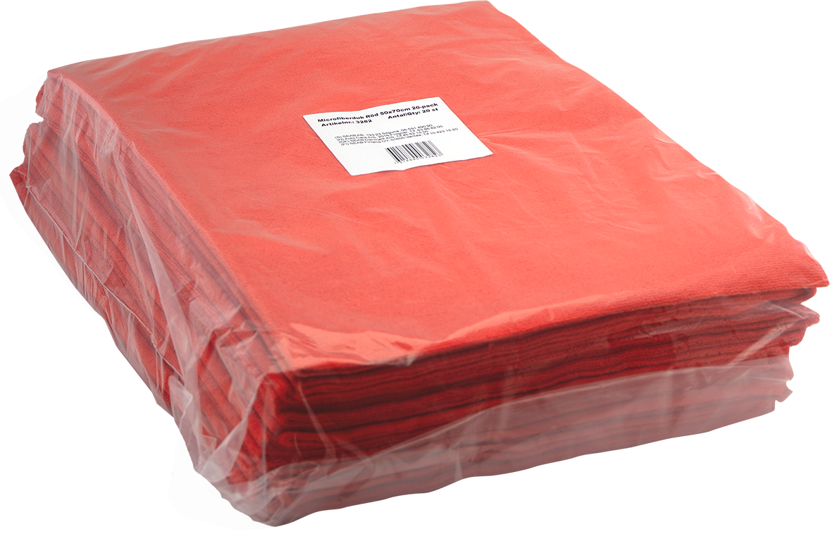 Microfiberduk Röd 50x70cm 20-pack