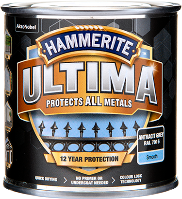 Hammerite Ultima Slätlack Antracitgrå 250ml