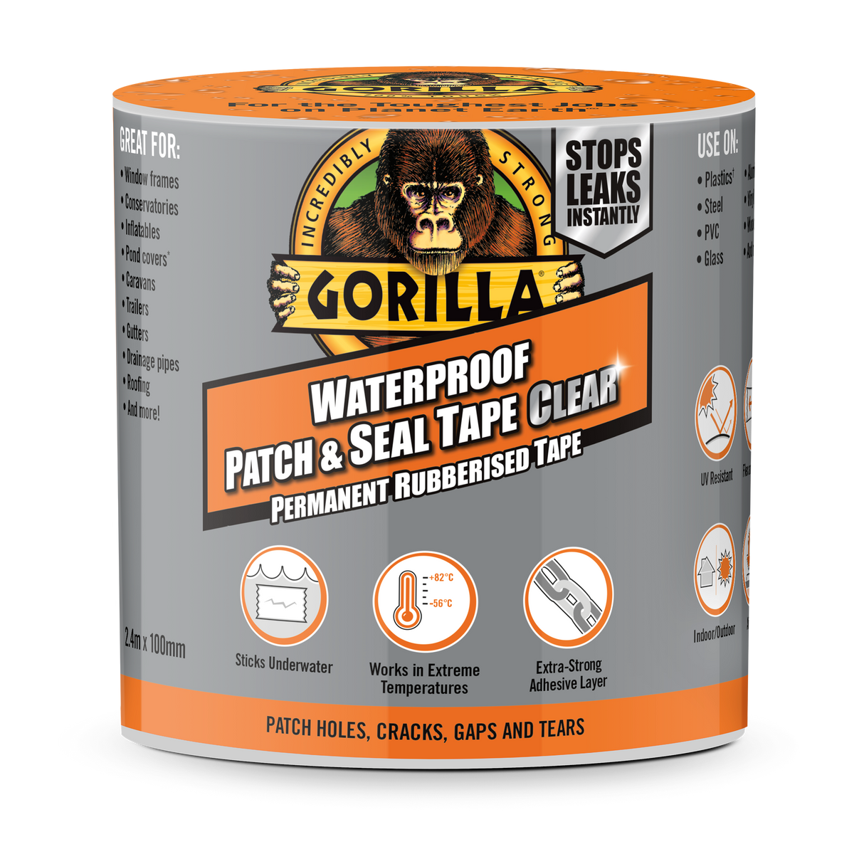 Gorilla Tape Patch & Seal Clear  2,40 m x 100mm