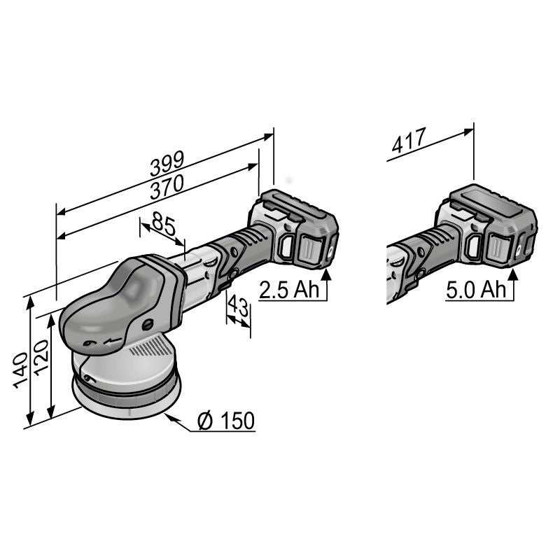 Flex Batteripolermaskin XFE15 150 18.0 V Set