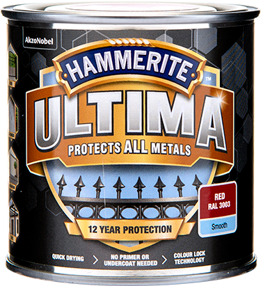 Hammerite Ultima Glat lak Rød 250ml