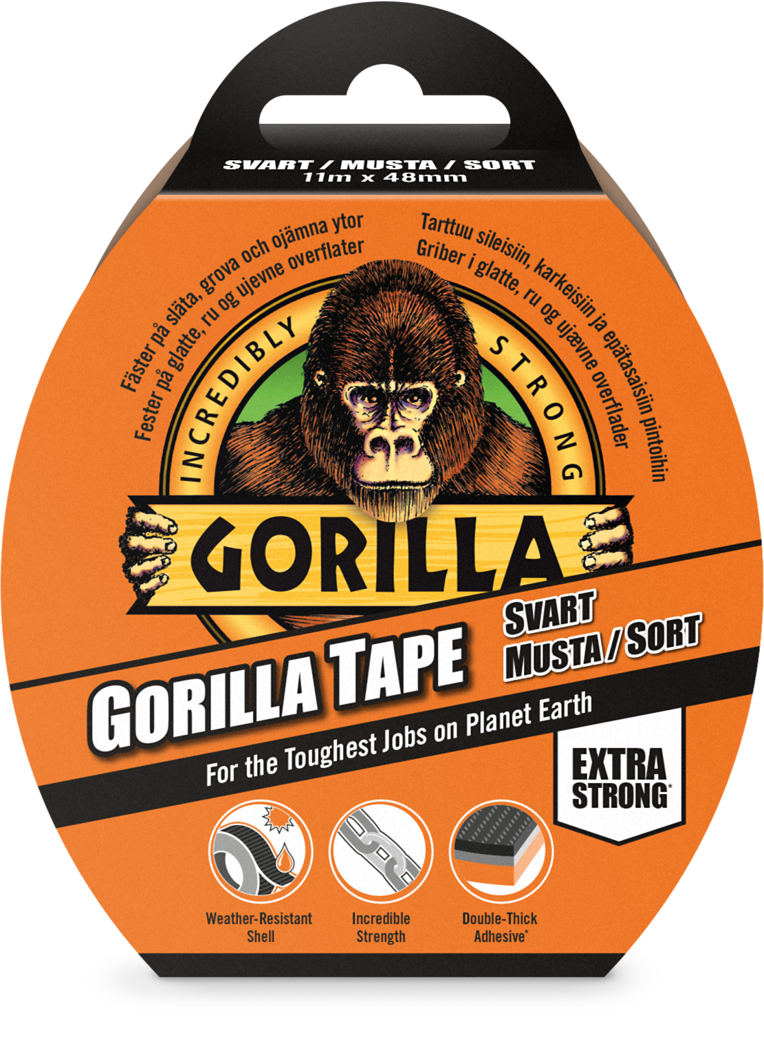 Gorilla Tape Svart 11mx48mm
